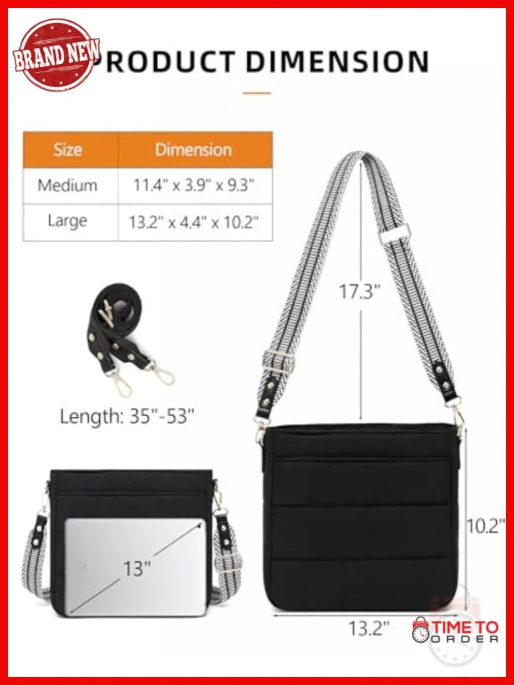 Puffer Quilted Crossbody Shoulder Hobo Bag with Coin Wallet and Adjustable